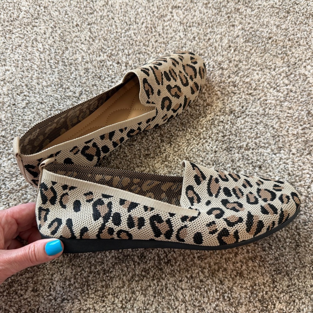 SHEIN Leopard Print Knit Flats – Size 43 (US 10) – NWOT